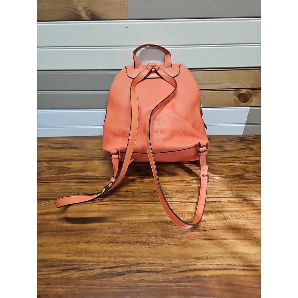 Michael Kors Raven Medium Peach Pebbled Leather Backpack - Picture 2 of 9